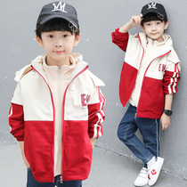 Boys autumn and winter clothes plus velvet jacket 2021 new foreign style three-in-one children Boy cotton-padded clothes tide