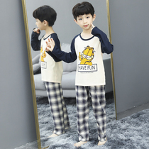 Childrens pajamas boys spring and autumn cotton long sleeve thin boy baby cartoon air conditioning Summer Home suit