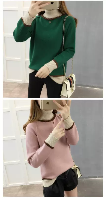 Phụ nữ mùa thu và áo len cổ cao mới thả lỏng phiên bản Hàn Quốc của set đồ hoang dã kết hợp áo len dày cho nữ - Áo len áo khoác cardigan nữ mỏng