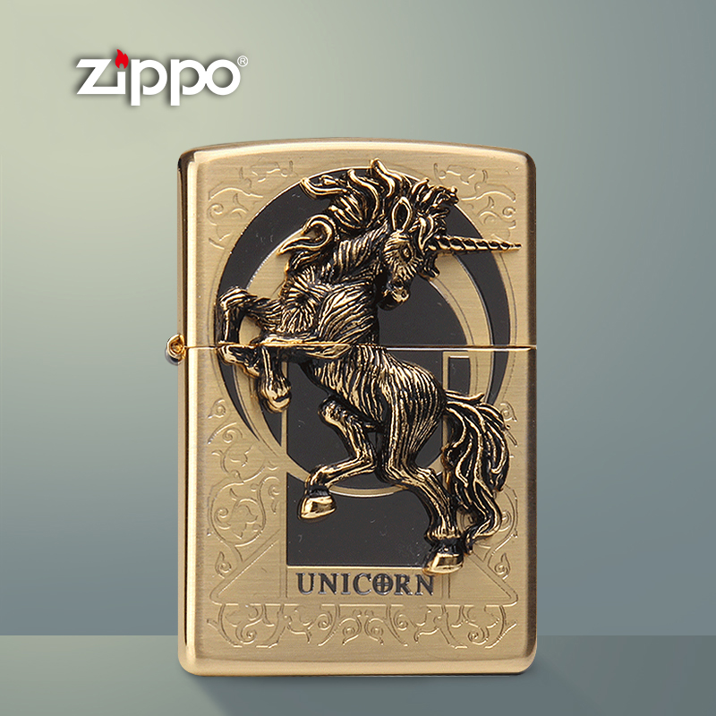Original installation zippo windproof lighter Han version treasured black ice unicorn genuine zbt-1-32a