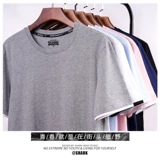 鲨鱼头 Трендовый комплект, хлопковая футболка, в корейском стиле, подходит для подростков, короткий рукав