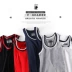 Tide thương hiệu vest nam thể dục cotton in văn bản Slim thể thao lỏng lẻo áo phông hip hop đường phố châu Âu và Mỹ - Áo vest cotton