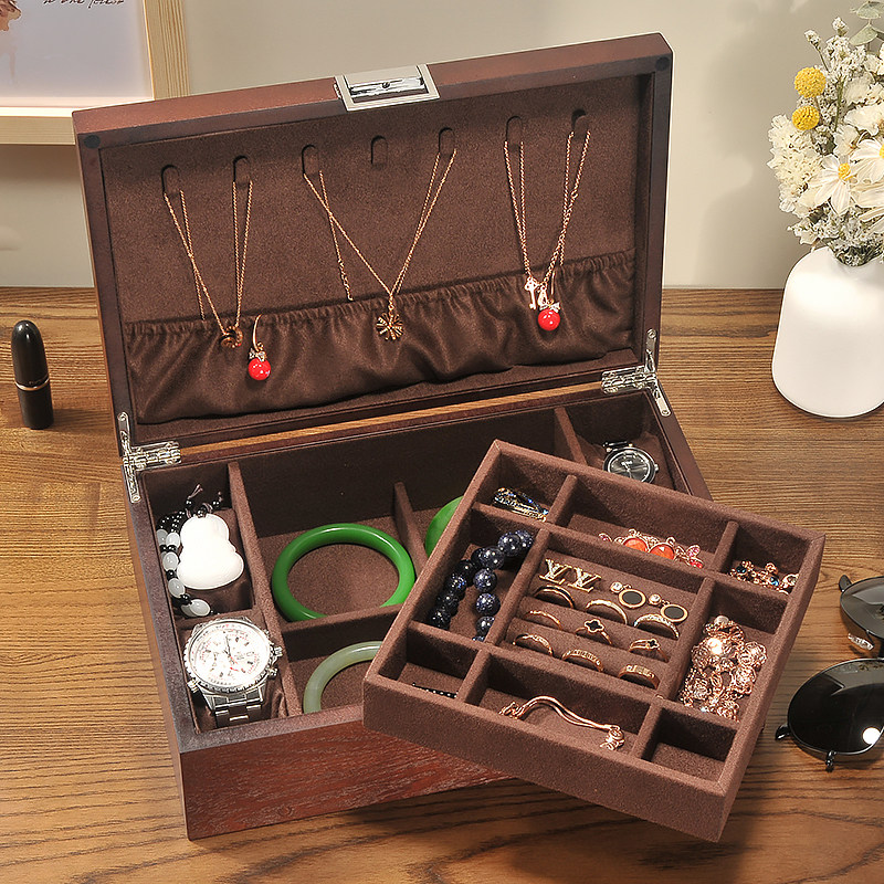 Lili wooden jewelry box Chinese style ancient Chinese style bracelet necklace bracelet jewelry storage box