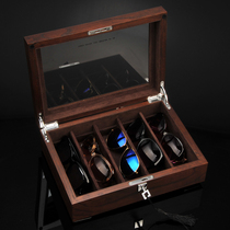 Li Li Elm pure solid wood glasses box sunsun glasses storage box gold bar collection box walnut jewelry collection box