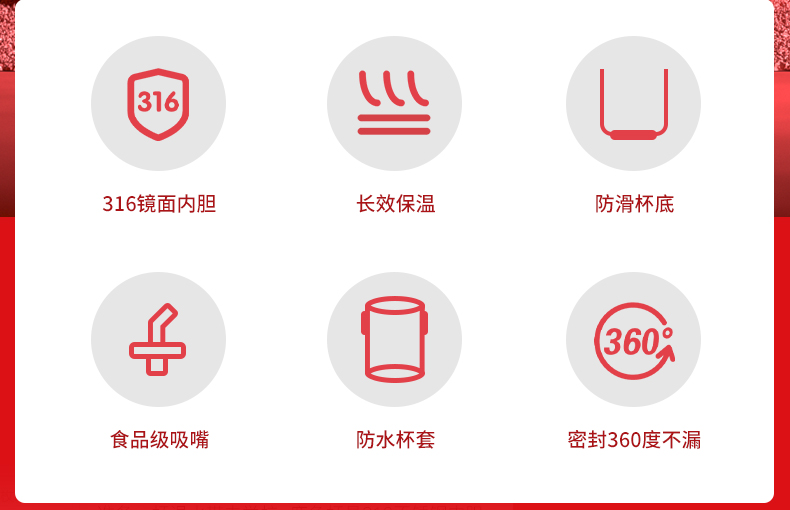 Face 儿童吸管保温杯 316不锈钢内胆 450ml 图3