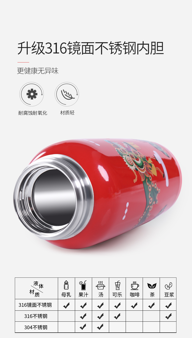 Face 儿童吸管保温杯 316不锈钢内胆 450ml 图9