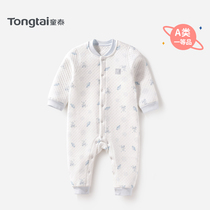 Tong Tai new baby jumpsuit newborn baby spring and autumn winter cotton split collar boneless ha clothing warm climbing suit