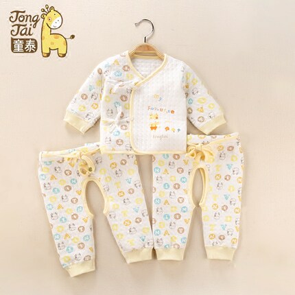 童泰新生儿保暖衣秋冬0-3个月婴儿和尚服纯棉