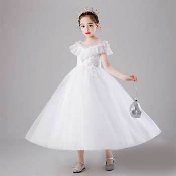 Children's catwalk dress high-end host princess dress flower girl wedding little girl western style girl birthday fluffy yarn