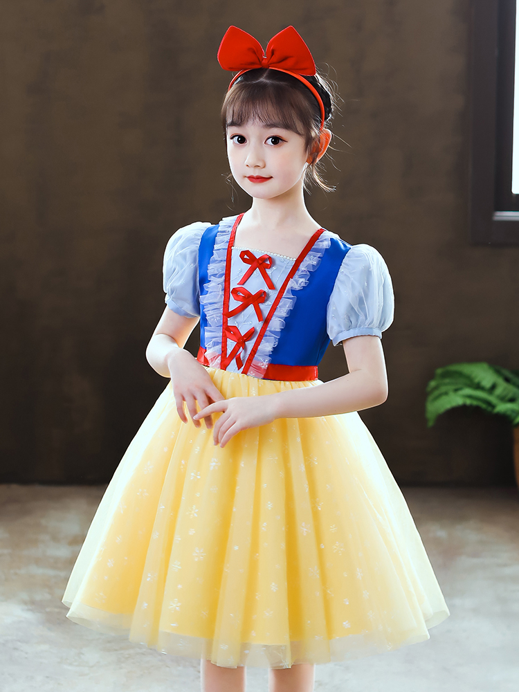 Girls Aisha Snow White Dress Summer Dress Aisha Skirt Summer New Children's Western Style Girl Dress Summer