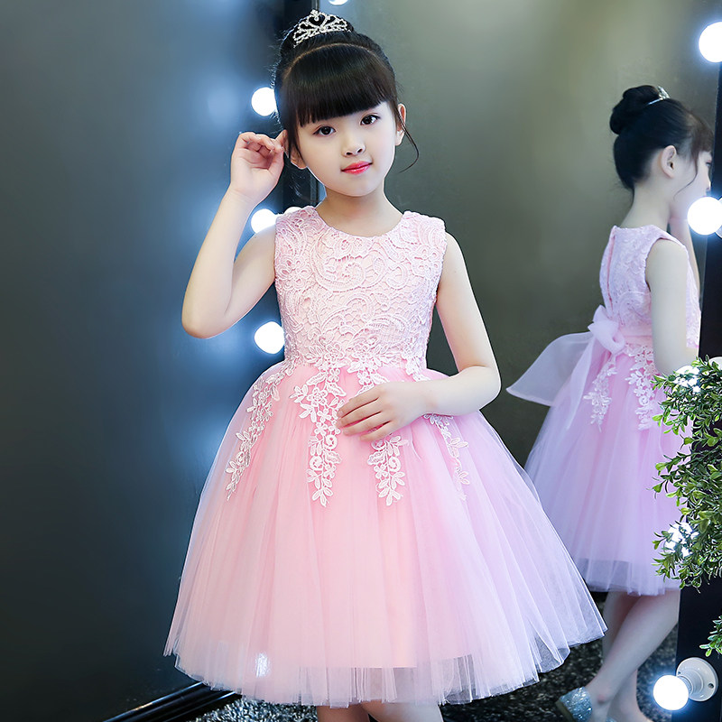 Girls Summer 2021 New Children's Suit Princess Dress Pengpeng Yarn Dress Summer Little Girl Super Foreign Dress