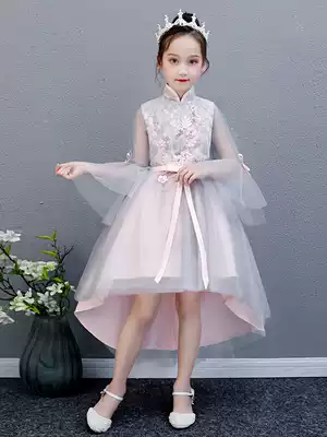 Princess dress girl dress trailing dress spring and autumn 2021 new children's autumn Hanfu girl western skirt
