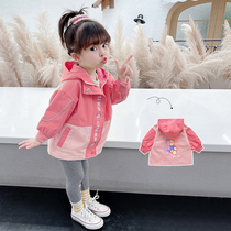 Girls Jacket 2021 New Spring and Autumn Childrens Clothes Top Korean Kids Cartoon Trench Coats Female Baby Autumn Clothes