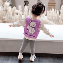Female baby set 2021 new spring and autumn Net red clothes childrens two-piece children Korean girl autumn clothes