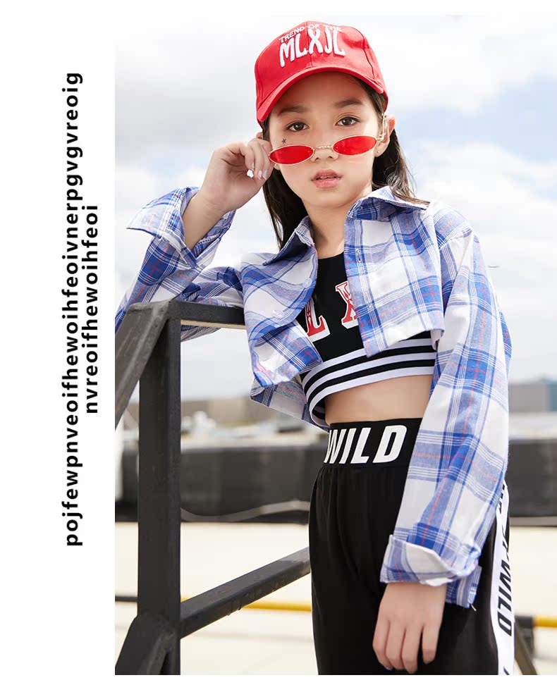 Girls Street Dance Trang phục phiên bản Hàn Quốc của bộ ruy băng hip-hop mùa thu dài tay cho trẻ em trrang phục khiêu vũ cho bé