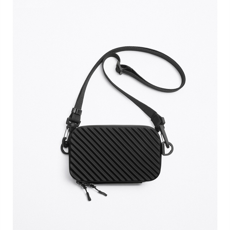 Hong Kong Genuine 2026 Spring New Men's Bag Black Box-Shaped Casual Shoulder Crossbody Bag Trendy Small Bag Small Square Bag