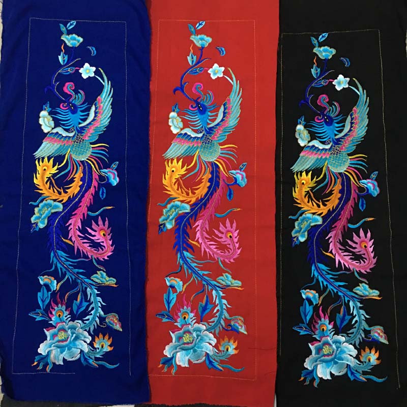 Phoenix peony machine embroidery accessories Phoenix figure Wedding dress Chinese style ethnic style embroidery accessories