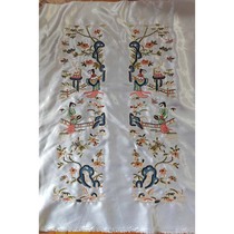 Dynastie Qing et Han broderie de manchette blanche motif antique broderie de robe de bon augure de la concubine impériale de la reine imitation broderie de graines faite à la main