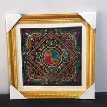 Embroidery decorative painting hotel collection hand-painted gold boutique living room entrance hanging painting mandala