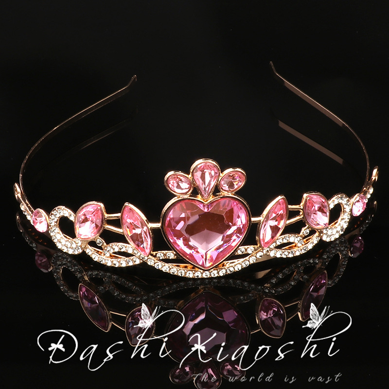 Barbie Princess Academy Style Crown Personalized Love Headband Hair Style Comic Exhibition Hair Crown Performance Headwear Accessories