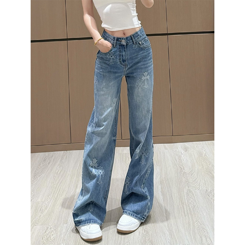 Anran Kiss High-End Wide-Leg Jeans for Women 2026 Summer New High-Waisted Straight Loose Long Pants Anran Kiss High-End Wide-Leg Jeans for Women 2026 Summer New High-Waisted Straight Loose Long Pants