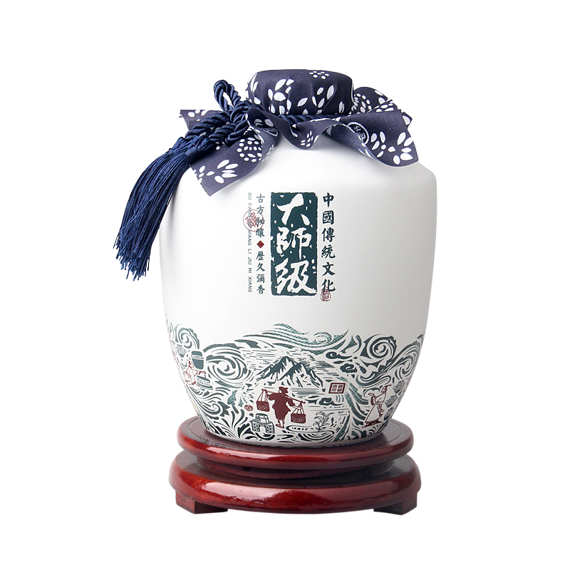 Jingdezhen 1/3/5 jin ceramic jars empty bottle seal hip master wine liquor bottles of wine set decoration