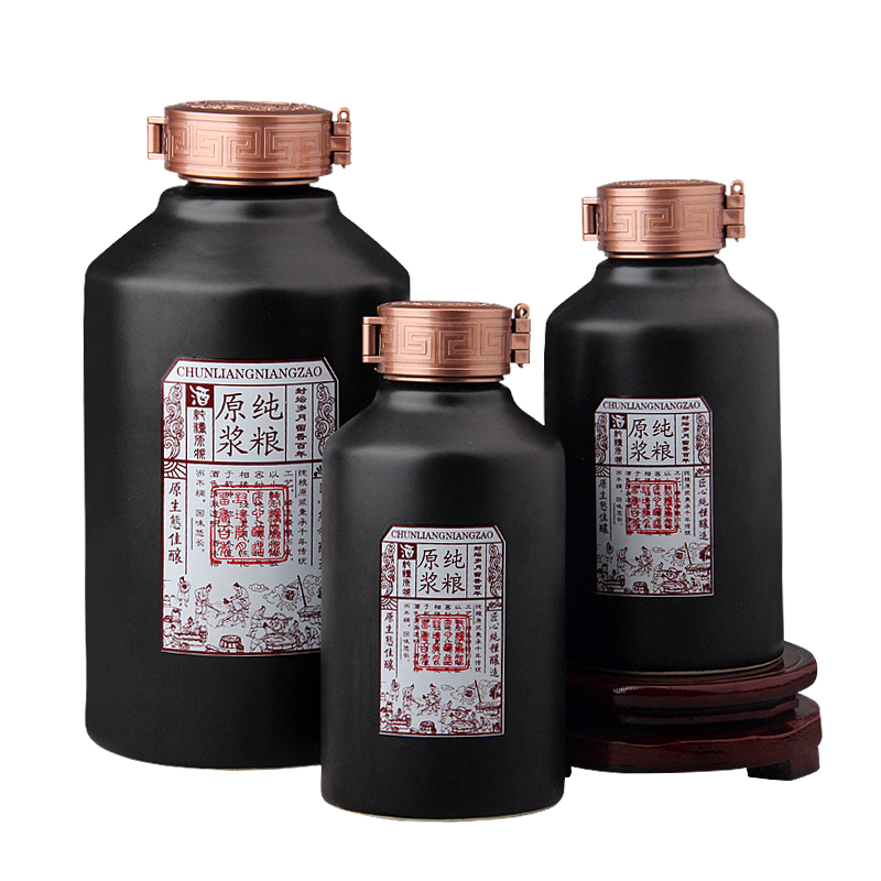 Jingdezhen ceramic bottle 1 catty 3 kg 5 jins of restoring ancient ways with the empty bottle sealed jars creative combination lock mercifully wine