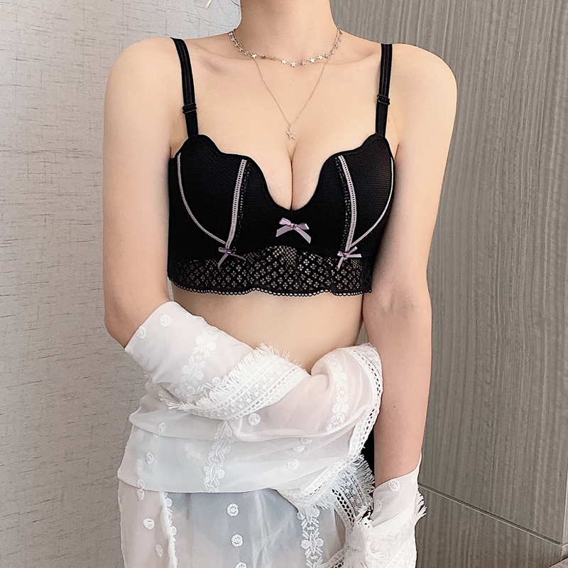 đồ lót quây womens phi sẹo không trượt thu thập được mà không cần vòng thép quấn ngực sexy áo ngực nhỏ áo ngực thiết lập để nhận được một mùa hè sữa phụ.