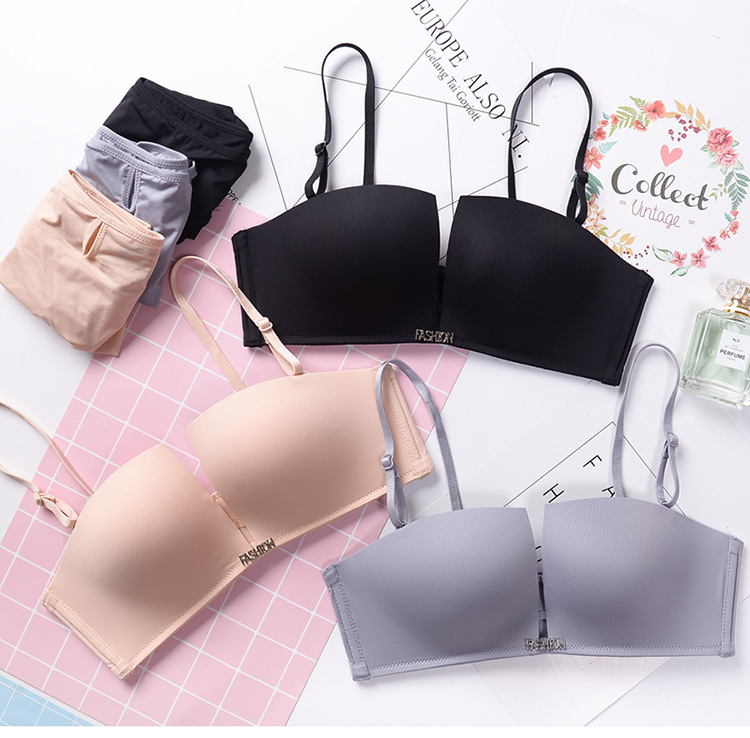 Đẹp lưng ngực nhỏ tụ tập không vòng thép mỏng bốn góc cúp ngực gợi cảm chống trượt áo ngực vô hình áo quây
