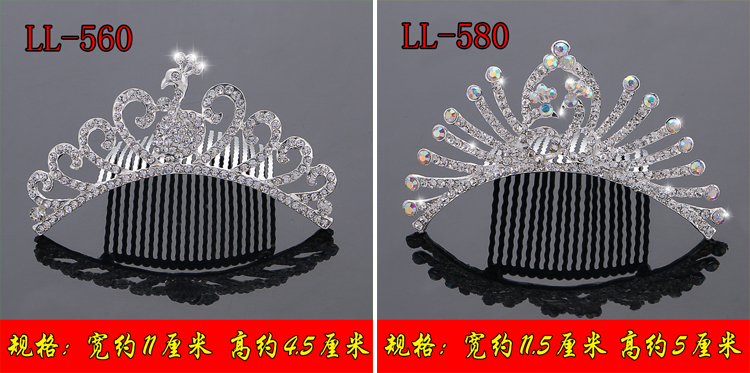 Trẻ em Thái Cô Gái Tóc Combs Phụ Kiện Tóc Công Chúa Shiny Thạch Crowns Bridal Mũ Cô Gái Phụ Kiện Hiệu Suất