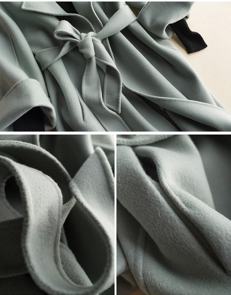 Mùa thu và mùa đông mới áo hai mặt cashmere nữ dài áo len lỏng phiên bản Hàn Quốc của kích thước lớn len chống mùa giải phóng mặt bằng áo khoác nữ 2021