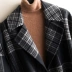 Áo khoác lông cừu mùa đông nữ áo len ngắn bóng dáng lỏng 方 kiểu áo ca rô không có cashmere áo khoác nữ de thương Áo khoác ngắn