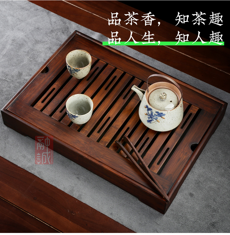 Bamboo tea tray with simple circular tray was kung fu tea set drop dry plate of small reservoir type tea tea table