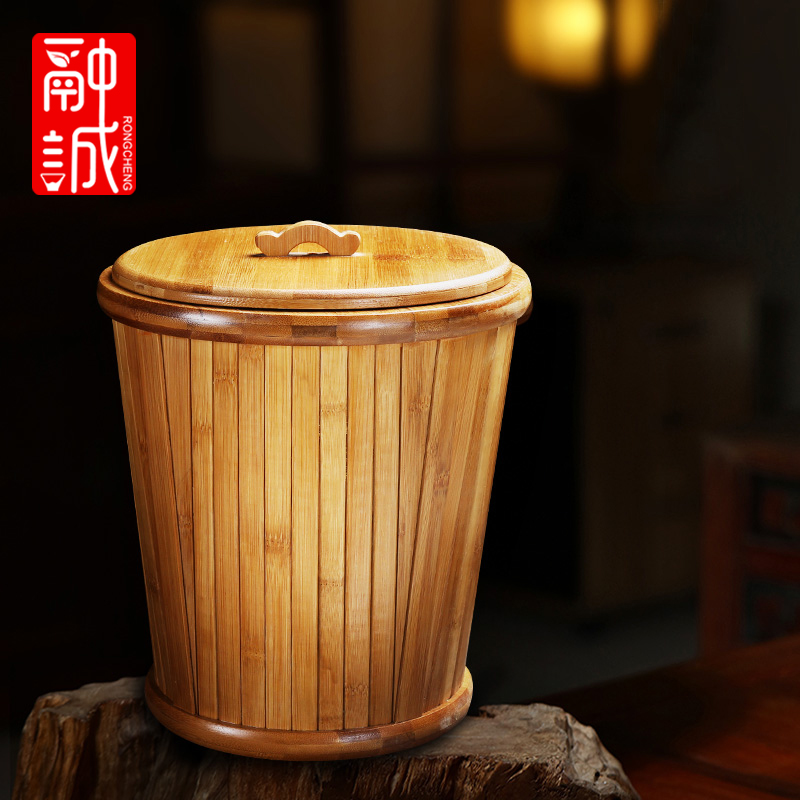 Hot melt cheng detong wears cover bamboo barrels of the tea taking zero bin household water barrels of large bucket