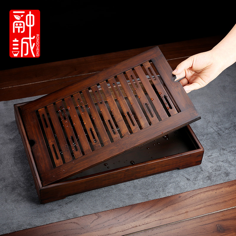 Bamboo tea tray with simple circular tray was kung fu tea set drop dry plate of small reservoir type tea tea table