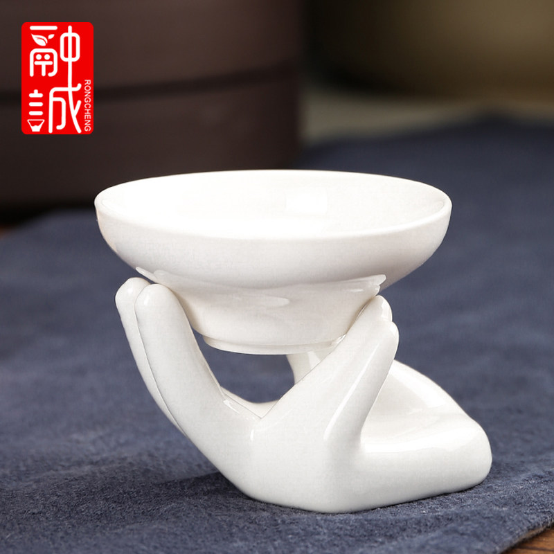 Ceramic tea filter tea leakage white porcelain filter tea filter tea kung fu tea set zero tea insulation funnel