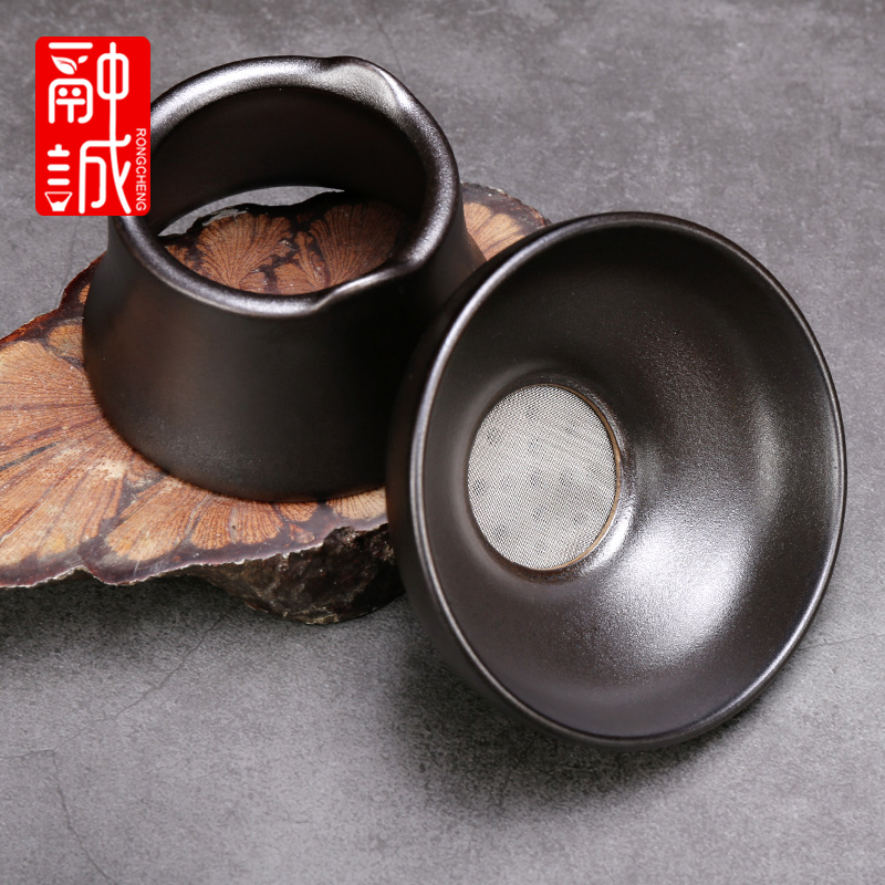 Coarse pottery) tea about ceramic tea strainer creative tea service parts stainless steel mesh tea tea strainer