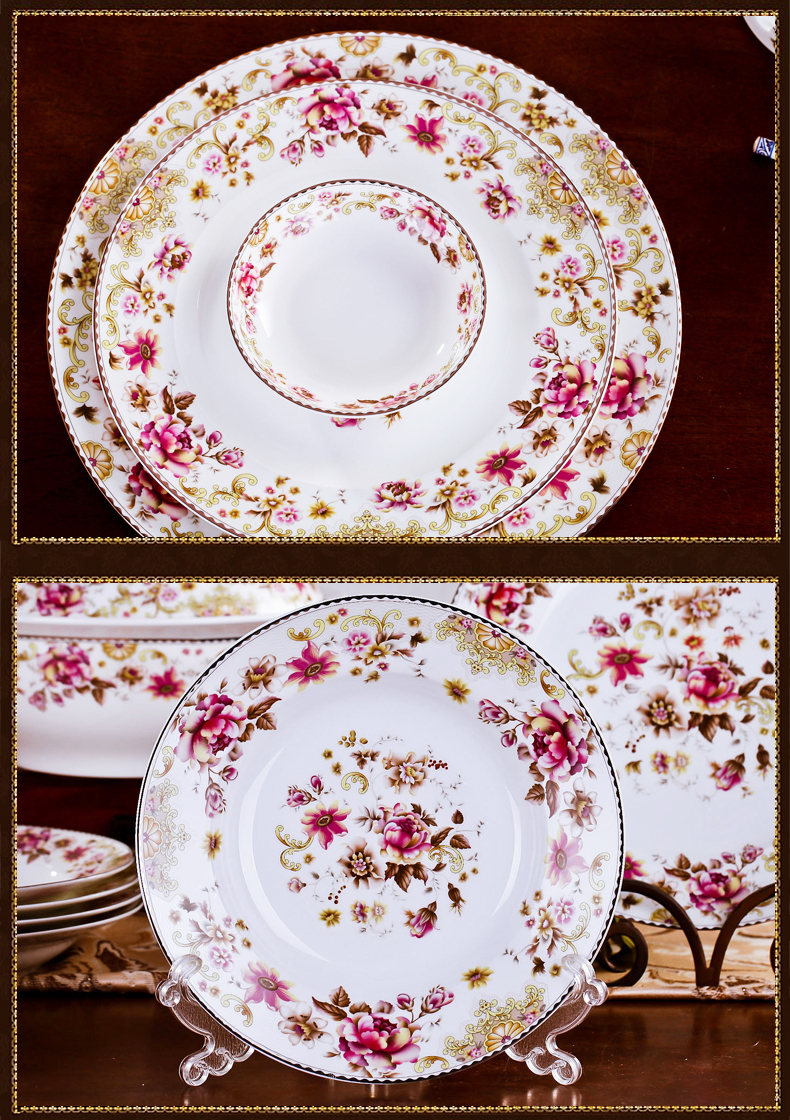 Dishes suit household combination of European jingdezhen ipads porcelain tableware Dishes chopsticks Chinese ceramic bowl Dishes for dinner