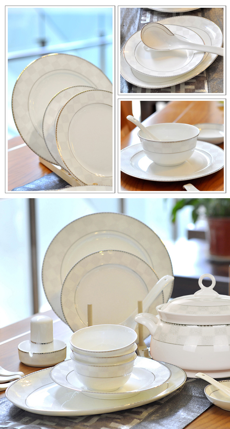 Dishes suit household combination of European jingdezhen ipads porcelain tableware Dishes chopsticks Chinese ceramic bowl Dishes for dinner