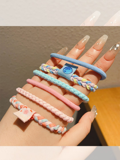 儿童皮筋高弹力耐用扎头绳头饰小女孩不伤发扎马尾发绳女童发圈