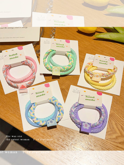 儿童皮筋高弹力耐用扎头绳头饰小女孩不伤发扎马尾发绳女童发圈