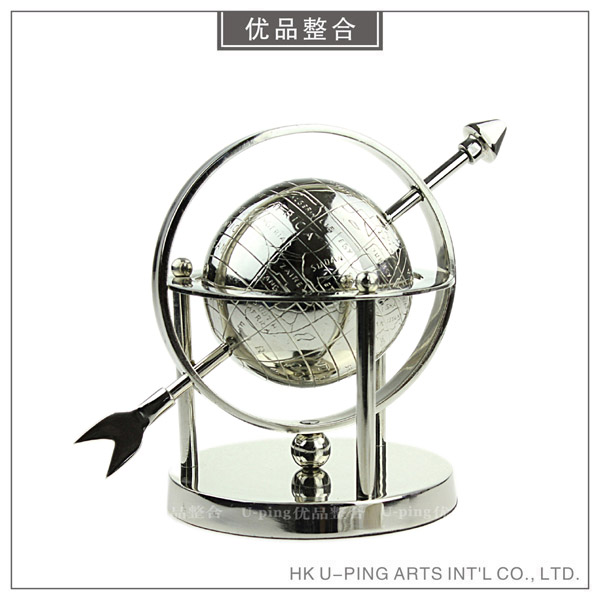 Boutique silver imported globe simple modern soft decoration model room study office decoration BJ114-2-7
