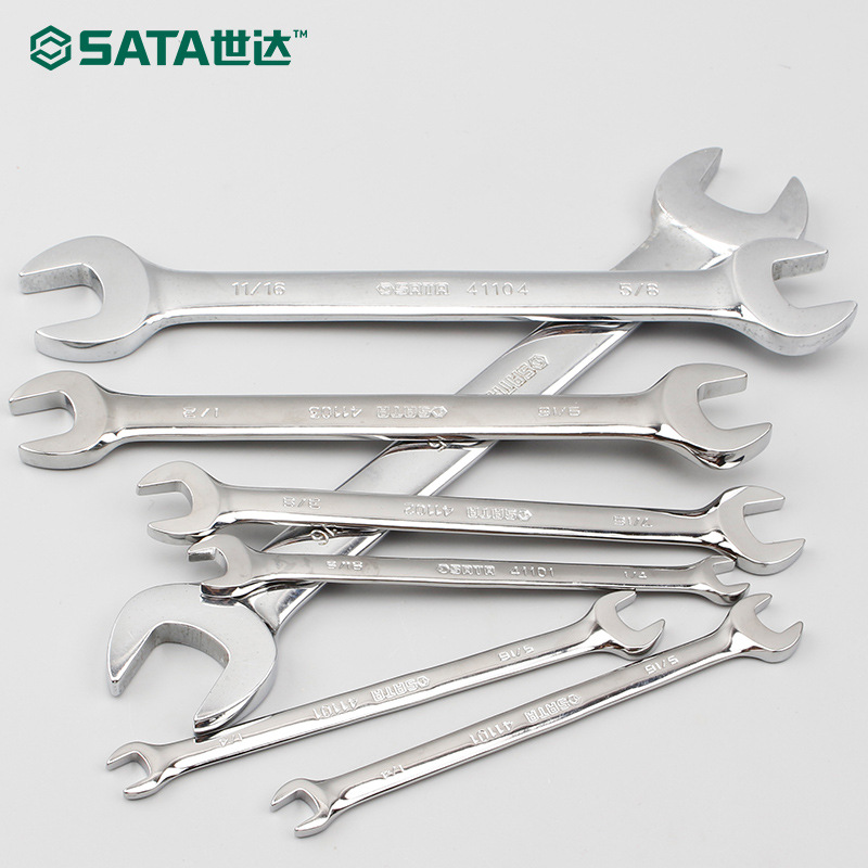 Skadden full polished double opening wrench double head sluggish wrench hand tool auto repair tool 8 X 10mm41202