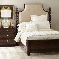 American solid wood bed double bed 1 5 simple modern art retro bed master bedroom wedding bed big bed 1 8 meters in stock