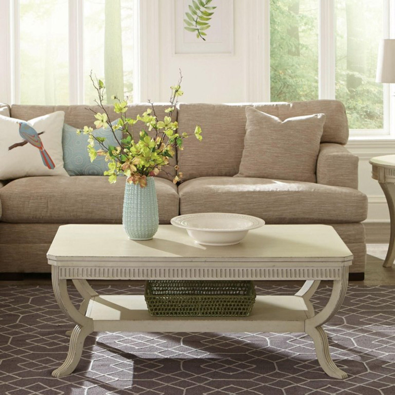 Square coffee table simple small table living room American neoclassical solid wood coffee table high-end furniture low table can be customized