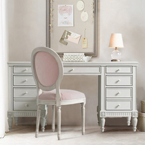 American solid wood desk home childrens learning table writing table small apartment light luxury retro student custom furniture