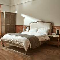 American solid wood bed double bed factory direct sale Master Bedroom 1 8 m Oak Nordic minimalist French country vintage bed
