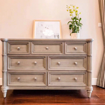 Dayssenna American Solid Wood Fighting Cabinet Nordic Light Extravagant Bedroom Seven Bucket Cabinet Containing Cabinet Dresser Living-room Genguan Cupboards