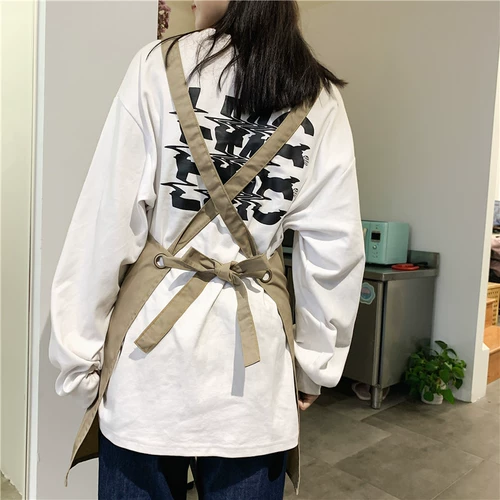 Японский фартук для маникюра для ресниц, рабочий чай с молоком, делается под заказ, с печатью вашего логотипа