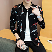 Spring lovers jacket mens Korean slim youth casual baseball suit trend wild jacket spring and autumn models